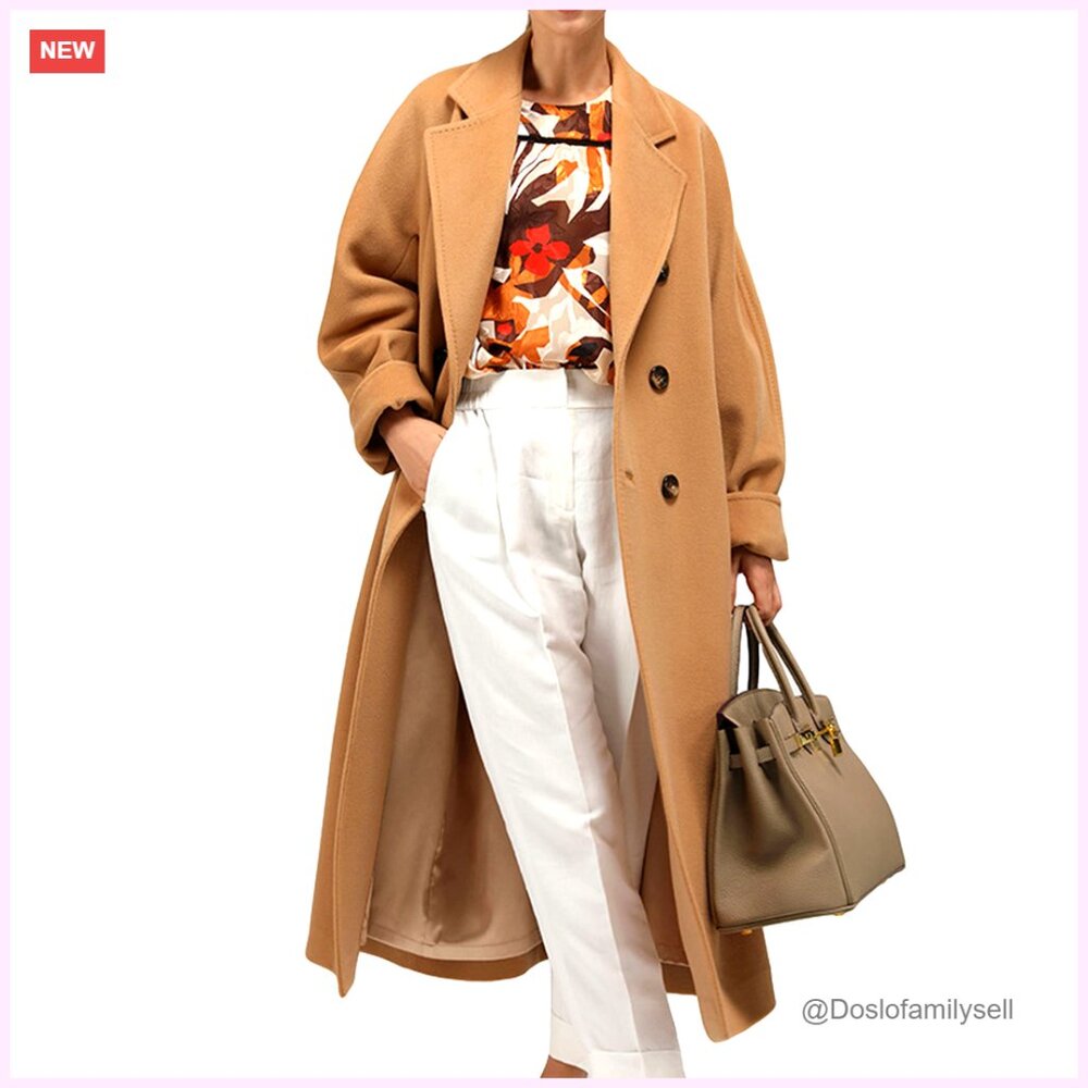 Wool Blend Pea Coat Classic Notched Collar Double Breasted Outerwear Jacket